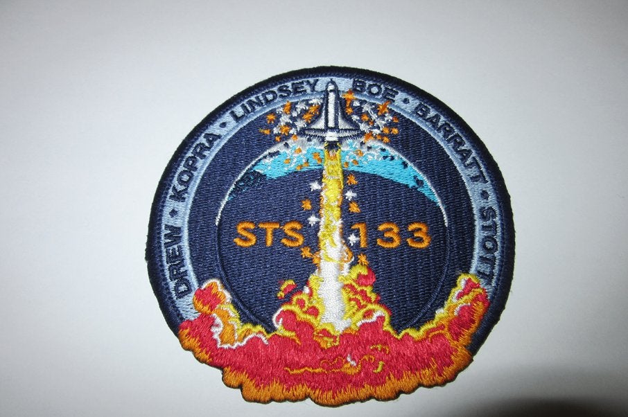 STS 133 embleem donker blauw Drew,Bowen,Lindsey,Boe,Stott, Verzenden, Nieuw, Patch, Badge of Embleem