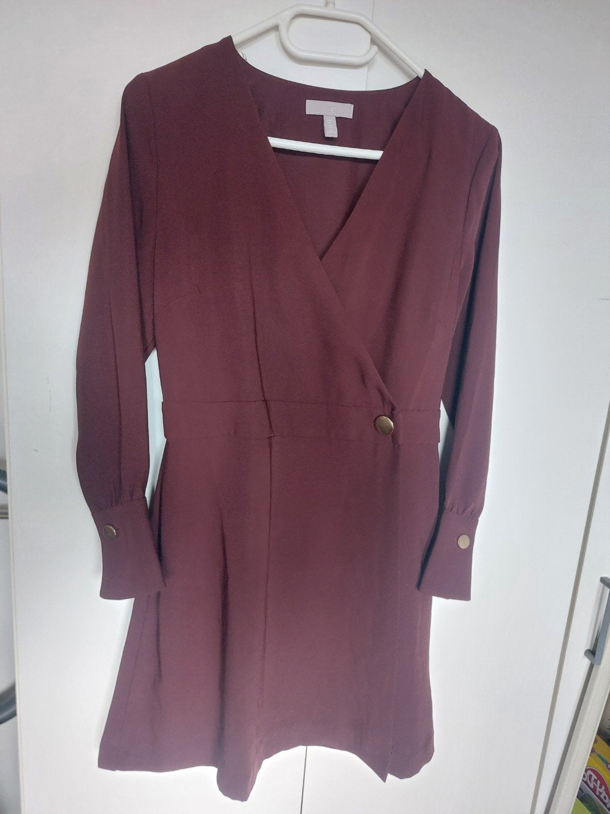 H&M bordeauxrode wikkeljurk maat 40, Maat 38/40 (M), H&M, Ophalen of Verzenden, Zo goed als nieuw