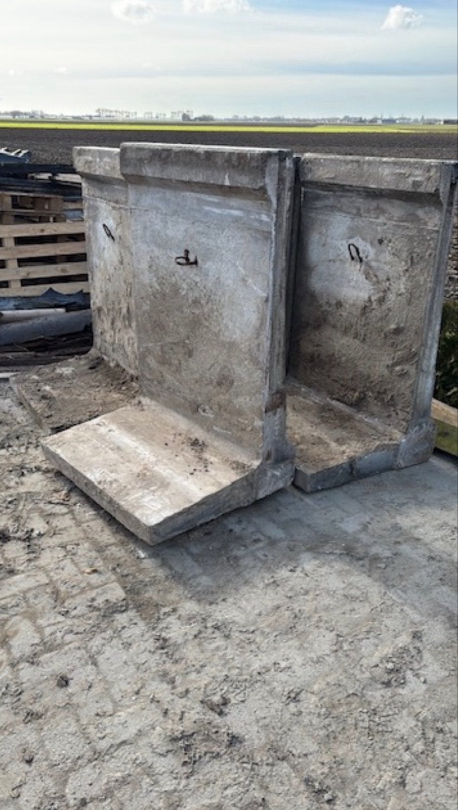 Betonnen keerwanden 150cm hoog, Doe-het-zelf en Verbouw, Ophalen, Gebruikt