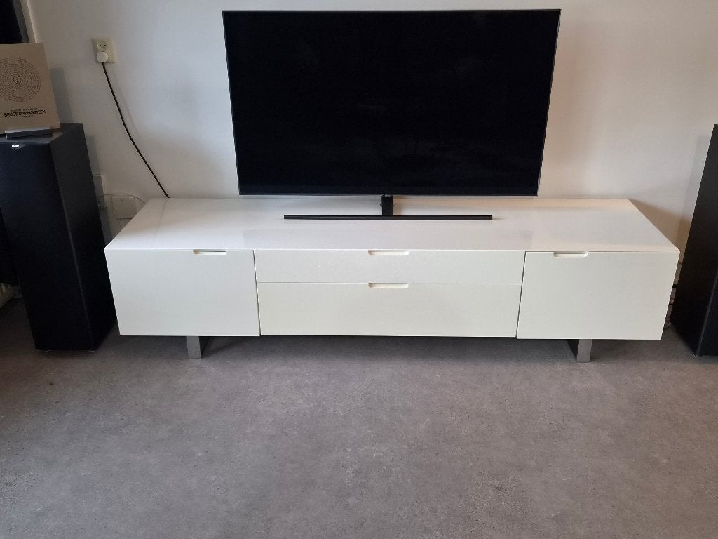 Tv meubel hoogglans wit, Huis en Inrichting, Ophalen, Gebruikt, 150 tot 200 cm, Minder dan 100 cm