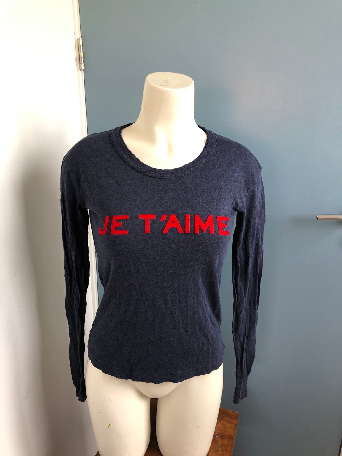 Zadig&voltaire Willy chine overdyed xs donkerblauw je t’aime, Blauw, Ophalen of Verzenden, Zo goed als nieuw, X