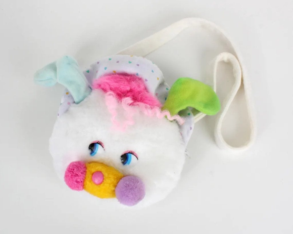 Witte Popples tas, Vintage jaren 80 witte Bibsy Popple plush, Gebruikt, Overige typen, Ophalen of Verzenden, Wasbaar