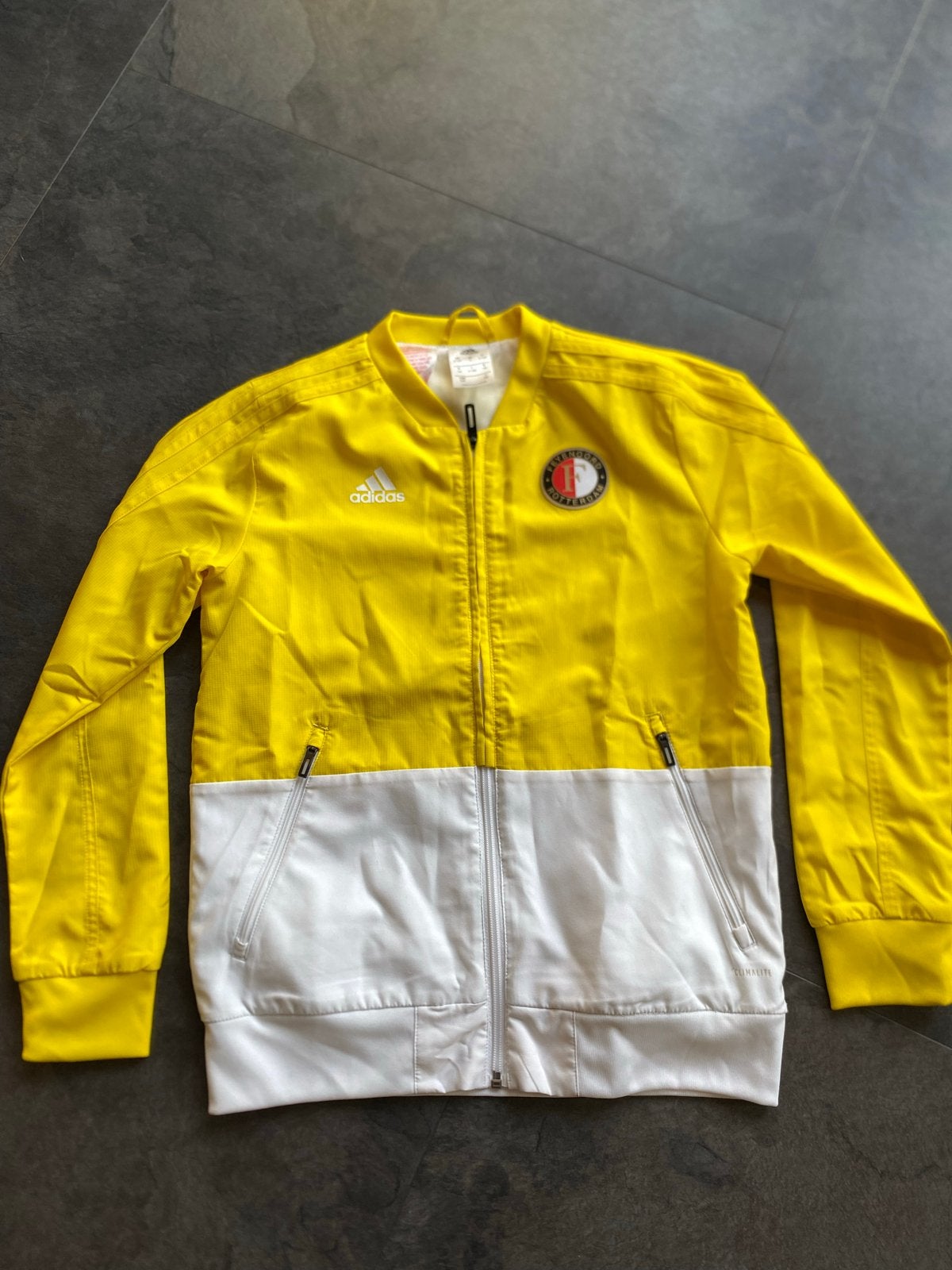 Adidas Feyenoord trainingsjack 2017/18 geel/wit, Ophalen of Verzenden, Overige typen