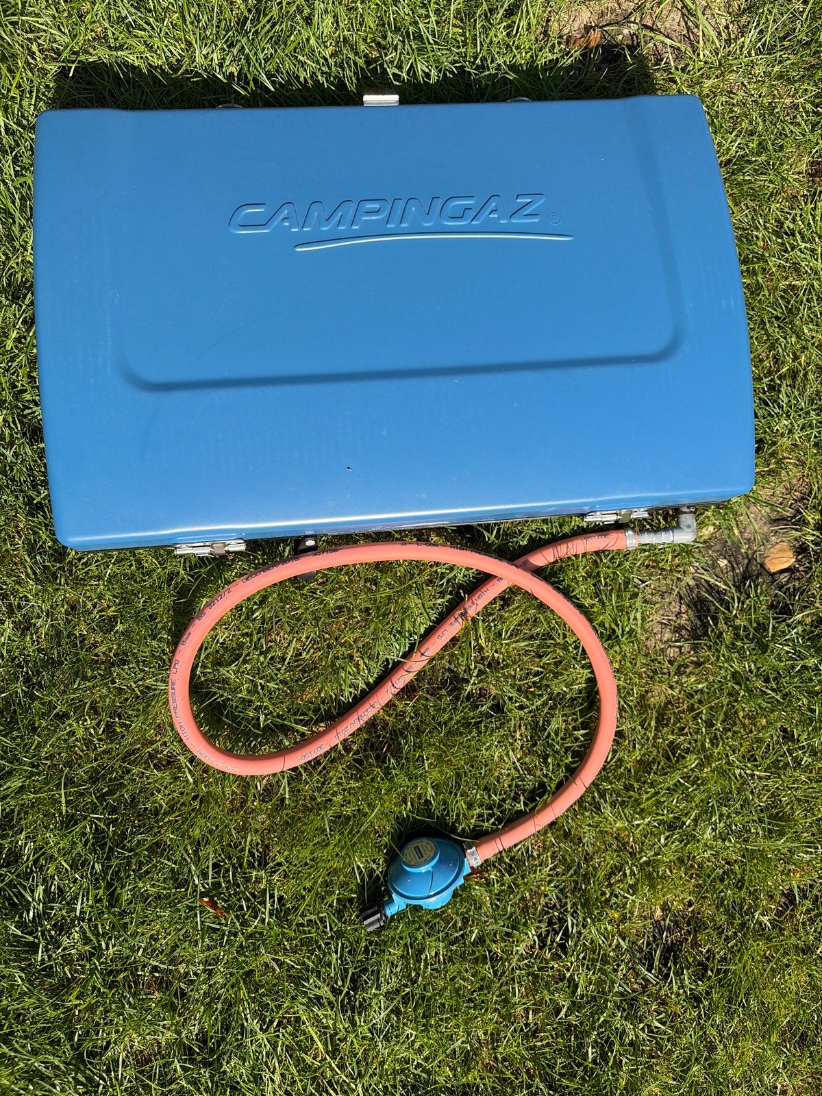 Campingaz 2 pits gasfornuis met gasslang en drukregelaar, Ophalen, Gebruikt