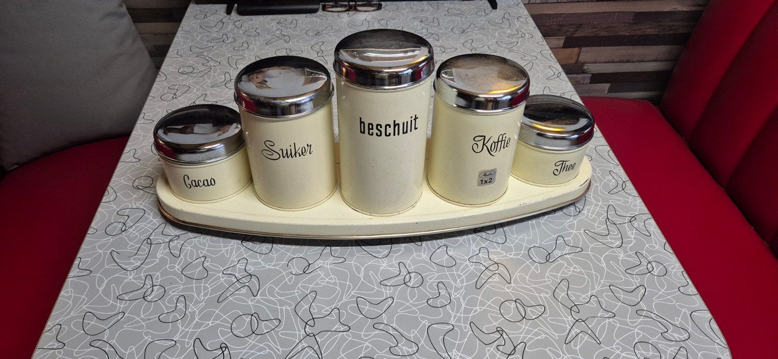 Vintage Brabantia voorraadrek met bussen, Ophalen of Verzenden