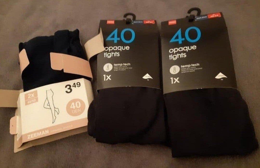 3x Zwarte panty's maat 48-52 (XL), Kleding | Dames, Maat 48/52 (XL), Blauw, Nieuw, Ophalen of Verzenden