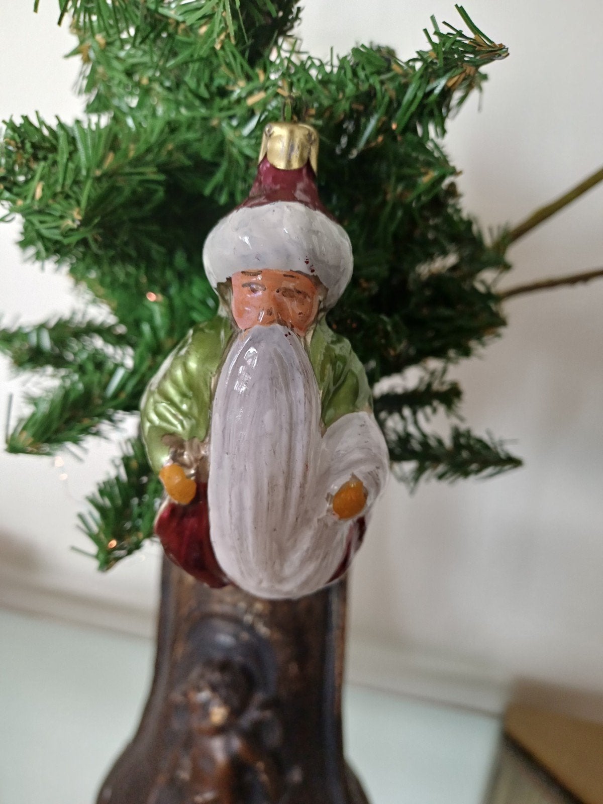 oude kerstbal van glas, Ophalen of Verzenden