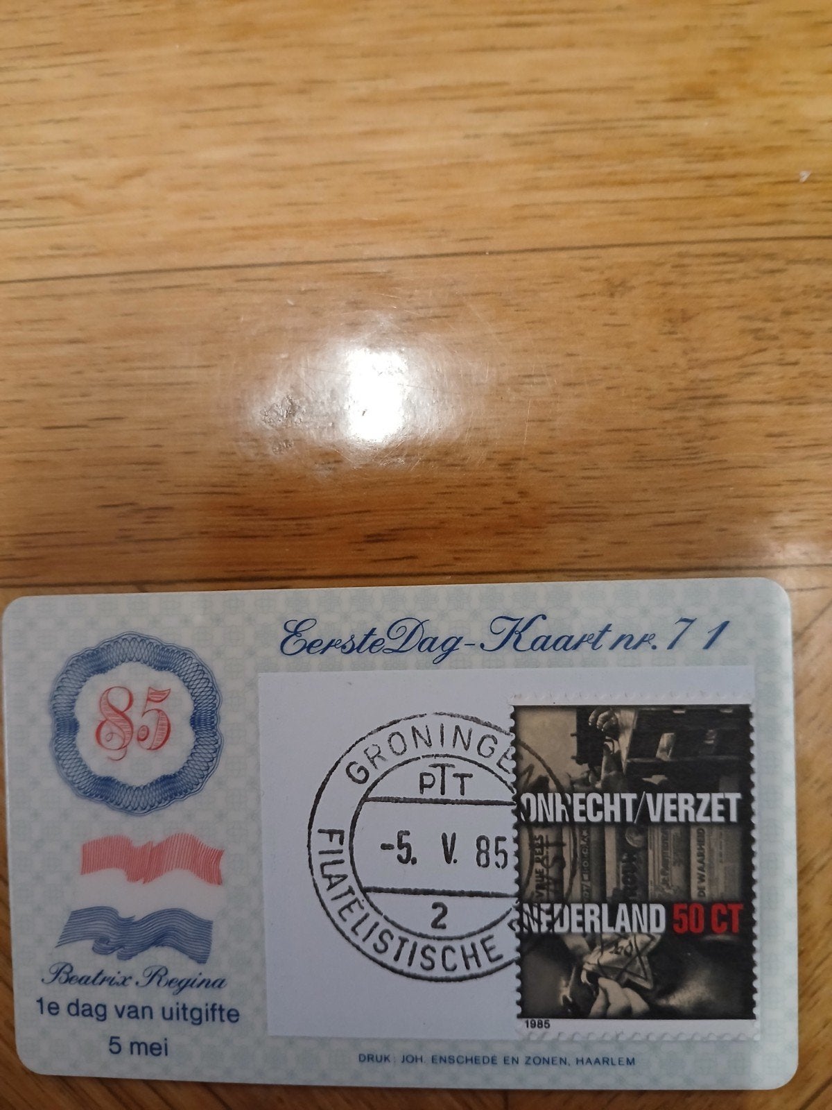 Eerstedagkaart nr. 71 Beatrix Regina 1985, Ophalen of Verzenden