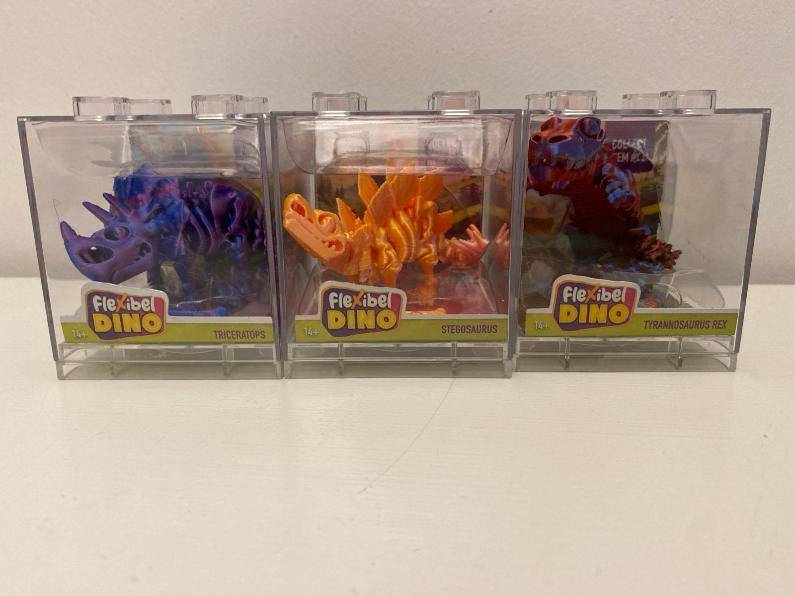 Flexibel Dino Triceratops, Stegosaurus, T-Rex (3 stuks), Verzenden, Nieuw