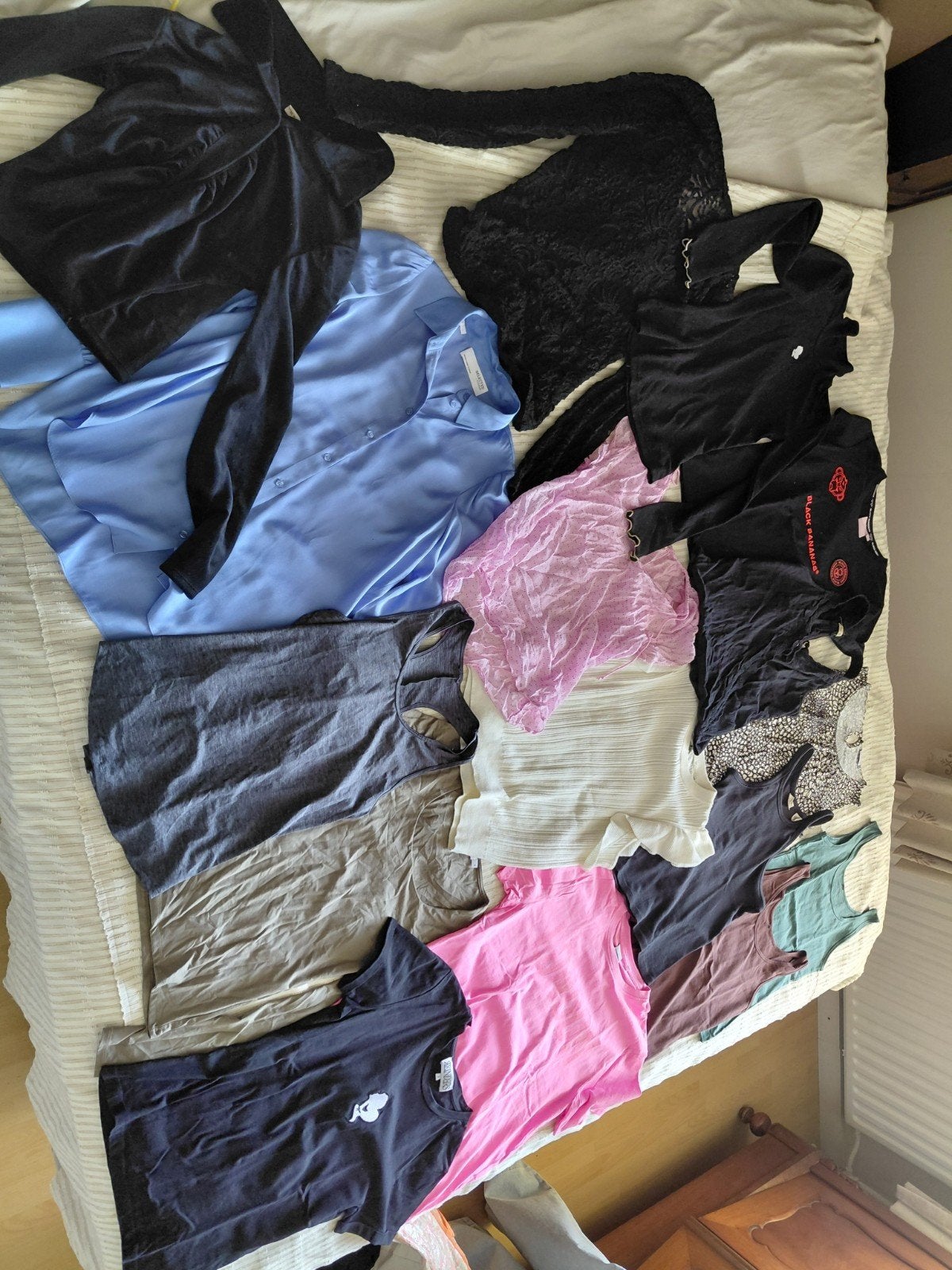 Collectie shirtjes, longsleeves, hemdjes, blouse,maat s, Ophalen, Zo goed als nieuw, Maat 38/40 (M)