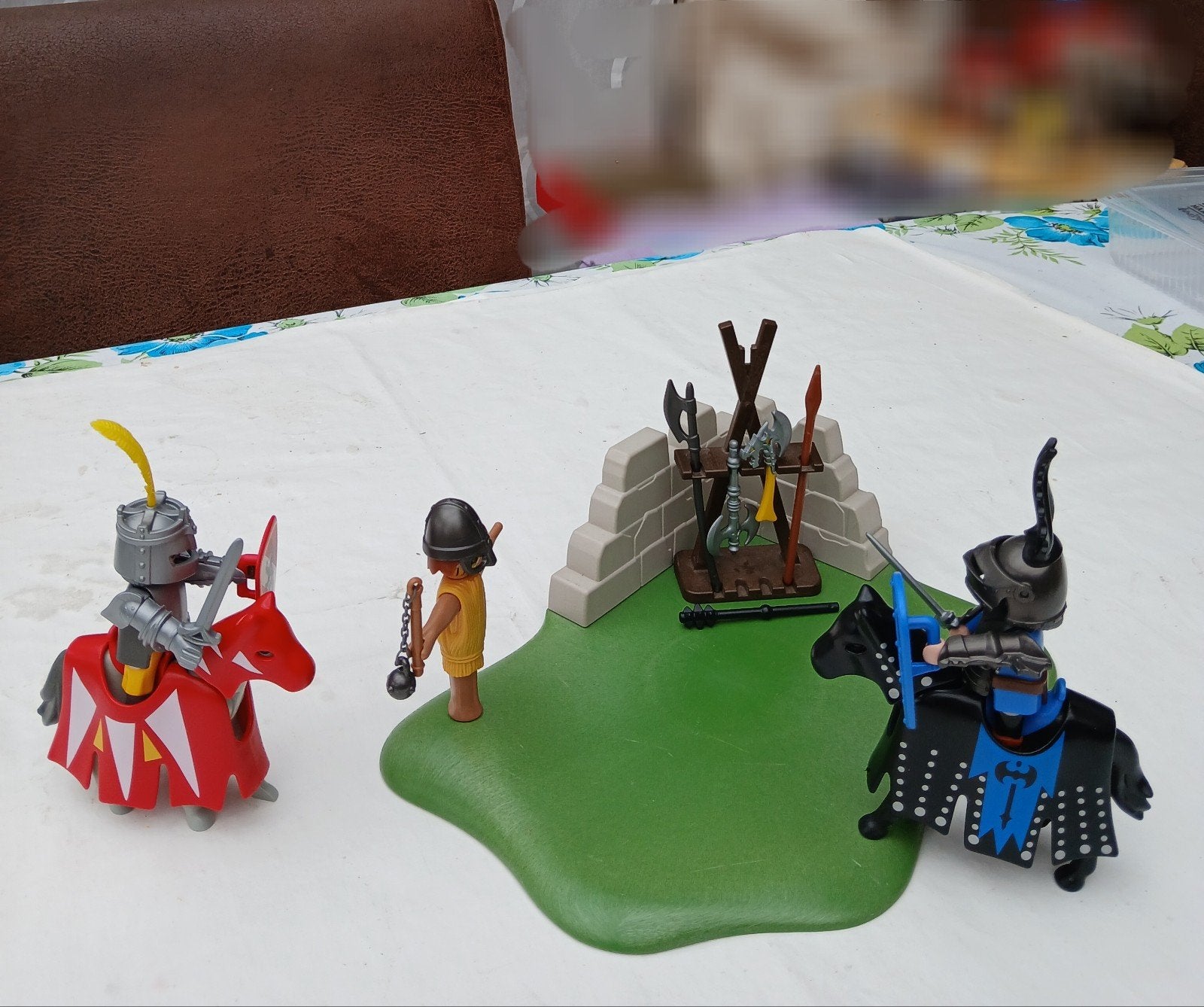 Playmobil ridder toernooi met 2 paarden, Ophalen of Verzenden, Gebruikt