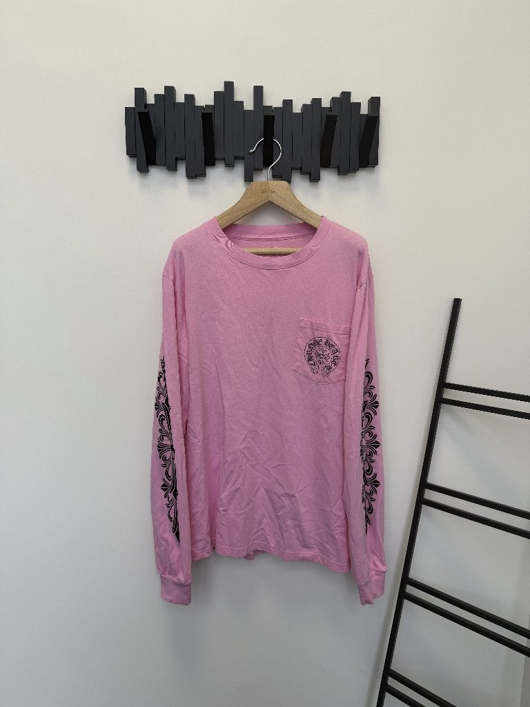 Chrome Hearts longsleeve roze - Maat XL, Kleding | Heren, Chrome Hearts, Verzenden, Maat 56/58 (XL), Zo goed als nieuw