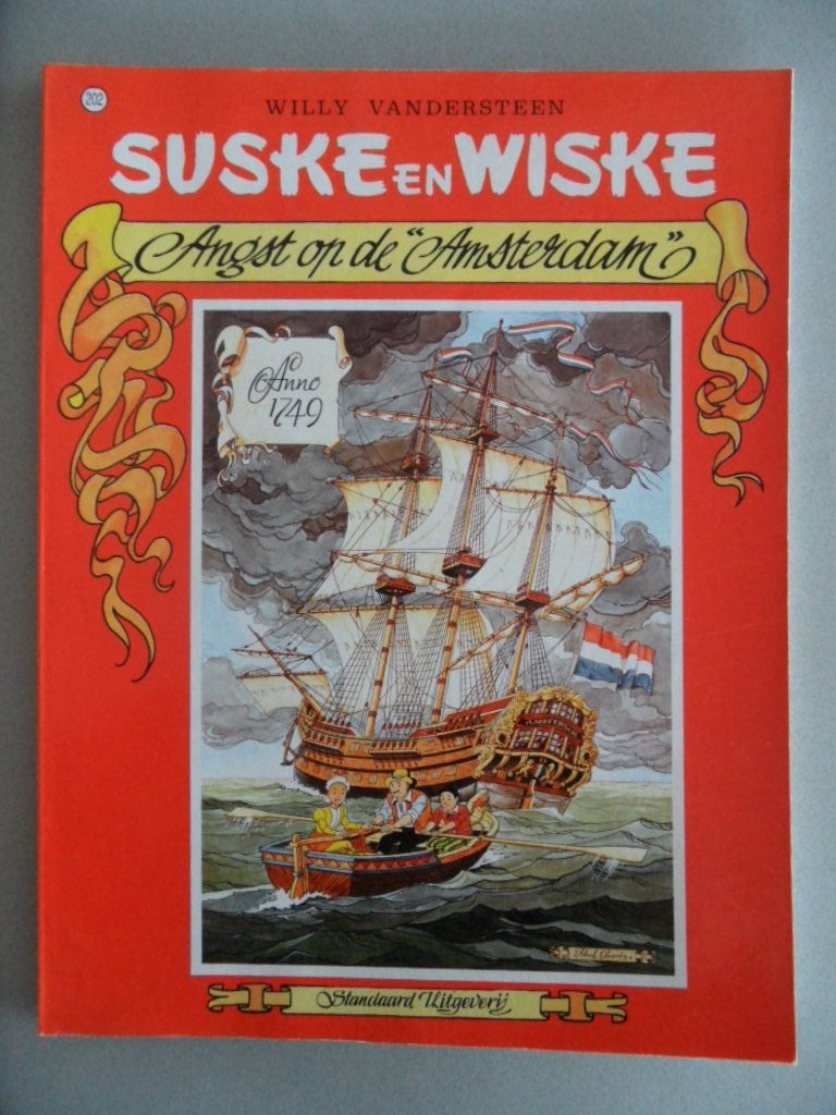 Suske en Wiske. Nr 202 Angst op de Amsterdam. 1991, Boeken, Stripboeken, Eén stripboek, Ophalen of Verzenden, Gelezen
