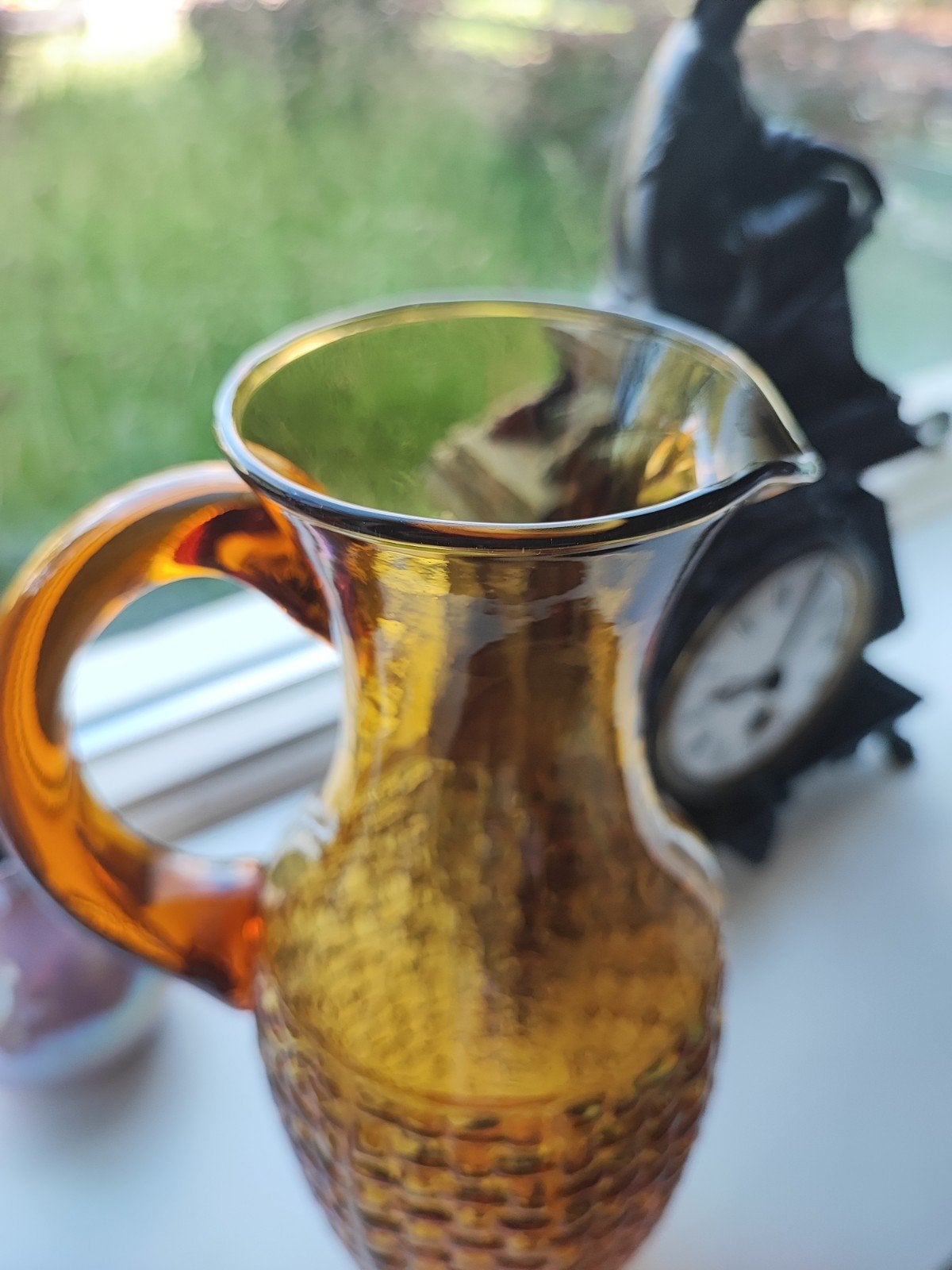 Vintage Amber Goud Honing slanke zeldzame vaas  (Italie?), Antiek en Kunst, Antiek | Glas en Kristal, Ophalen of Verzenden
