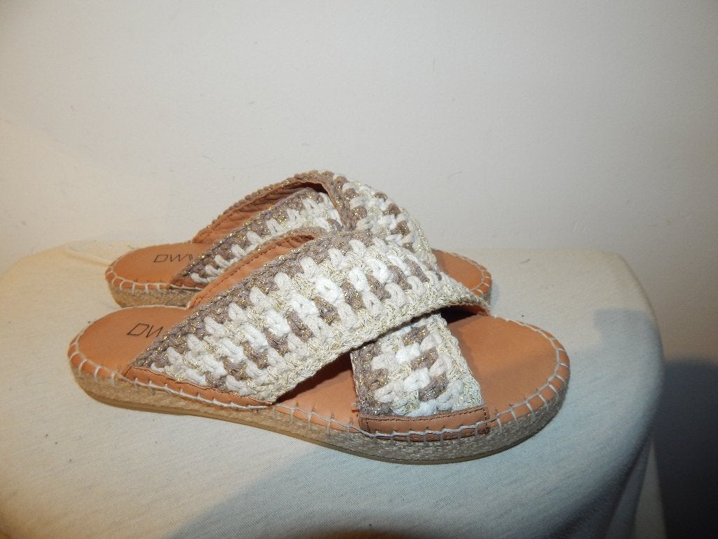 Dwars nieuwe sandalen slippers leer voetbed gehaakte band 38, DWRS, Overige kleuren, Verzenden, Nieuw