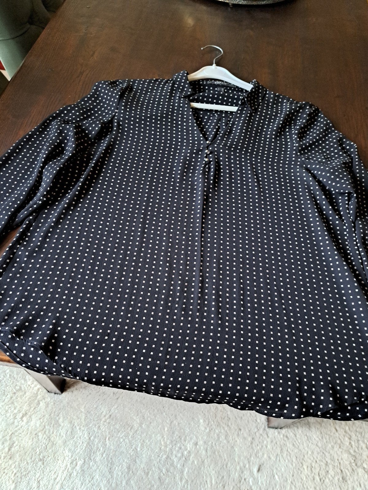 ESPRIT BLOUSE MAAT 40 ZGAN ZWART/ BEIGE, Ophalen of Verzenden, Zo goed als nieuw, Maat 38/40 (M), Zwart