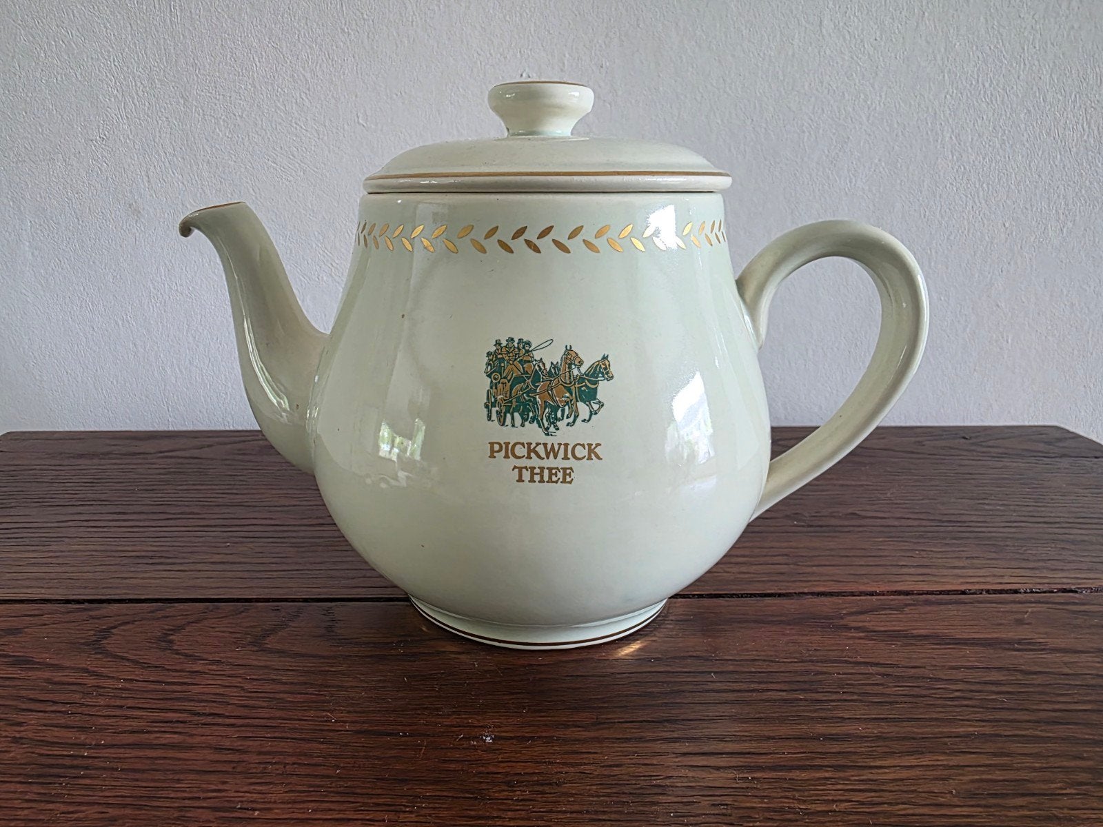 Vintage Pickwick Theepot - Crèmekleurig met Gouden Details, Ophalen of Verzenden