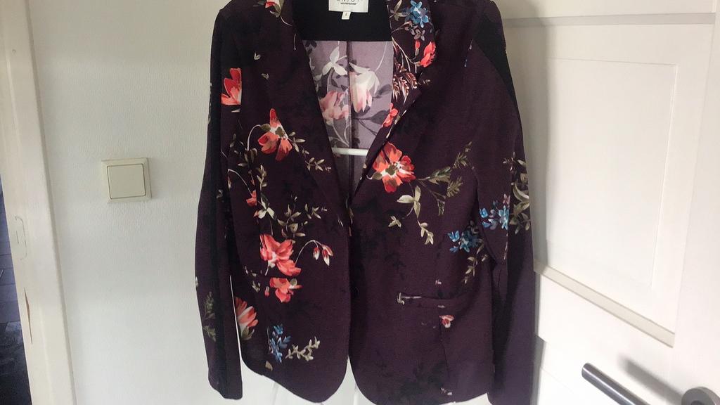 Blazer jasje L gebloemd Enjoy, Kleding | Dames, Jasjes, Kostuums en Pakken, Ophalen of Verzenden, Zo goed als nieuw, Paars
