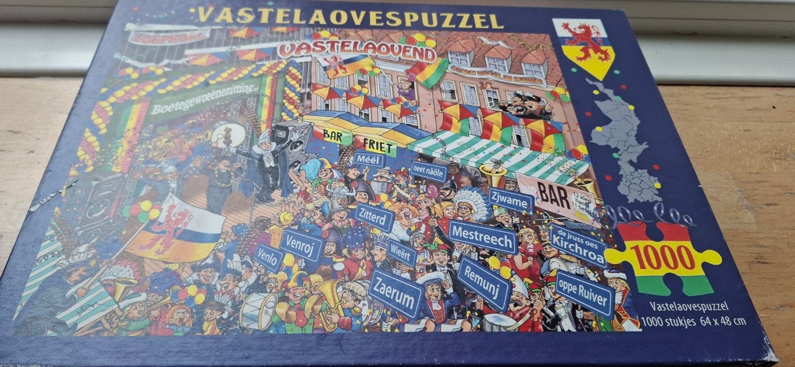 Puzzel vastelaoves Venlo zoepkoel1000 stuks, Ophalen of Verzenden, 500 t/m 1500 stukjes, Zo goed als nieuw