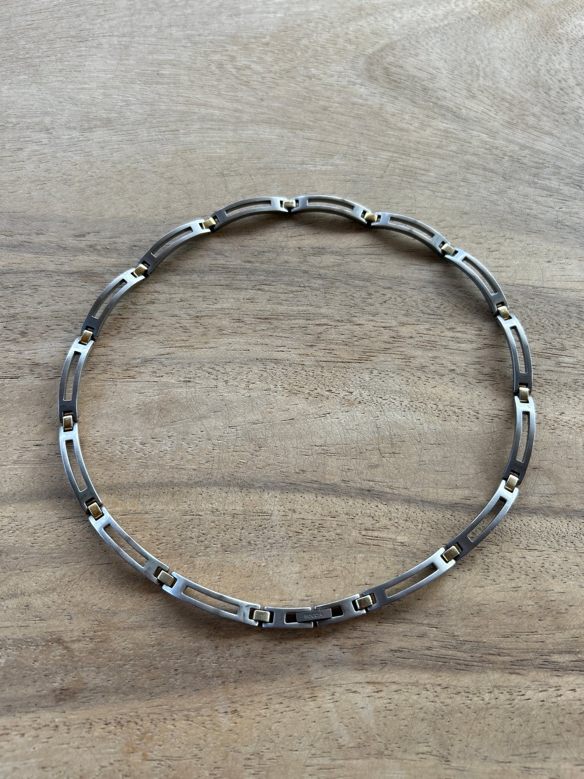 Boccia Titanium ketting met gouden accenten, Ophalen, Zo goed als nieuw, Zilver, Overige materialen
