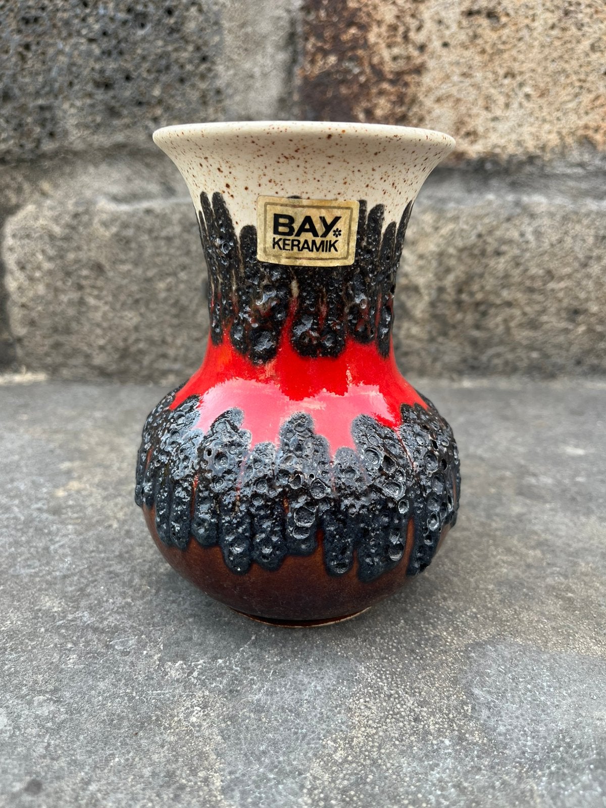 Bay Keramik 7014 Fatlava vaas uit West-Duitsland, Antiek en Kunst, Antiek | Vazen, Ophalen of Verzenden