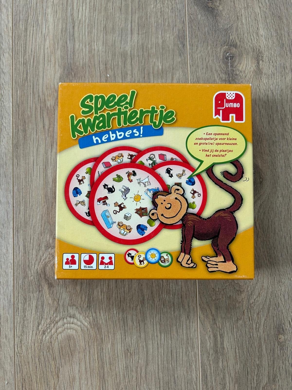 Jumbo Speel Kwartiertje Hebbes! Zoekspel voor kinderen, Drie of vier spelers, Ophalen of Verzenden, Zo goed als nieuw