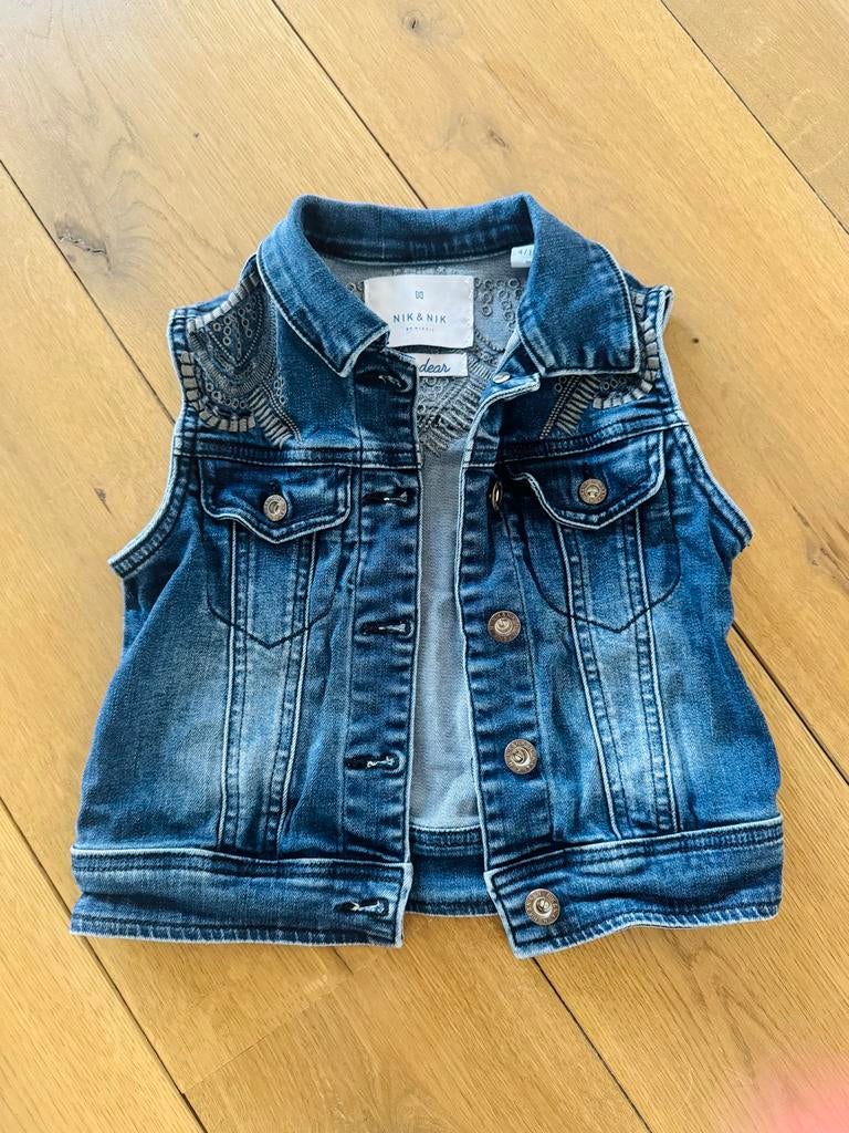 Nik & Nik spijkergilet bodywarmer spijkerjas maat 104, Ophalen of Verzenden, Zo goed als nieuw, Meisje, Jas