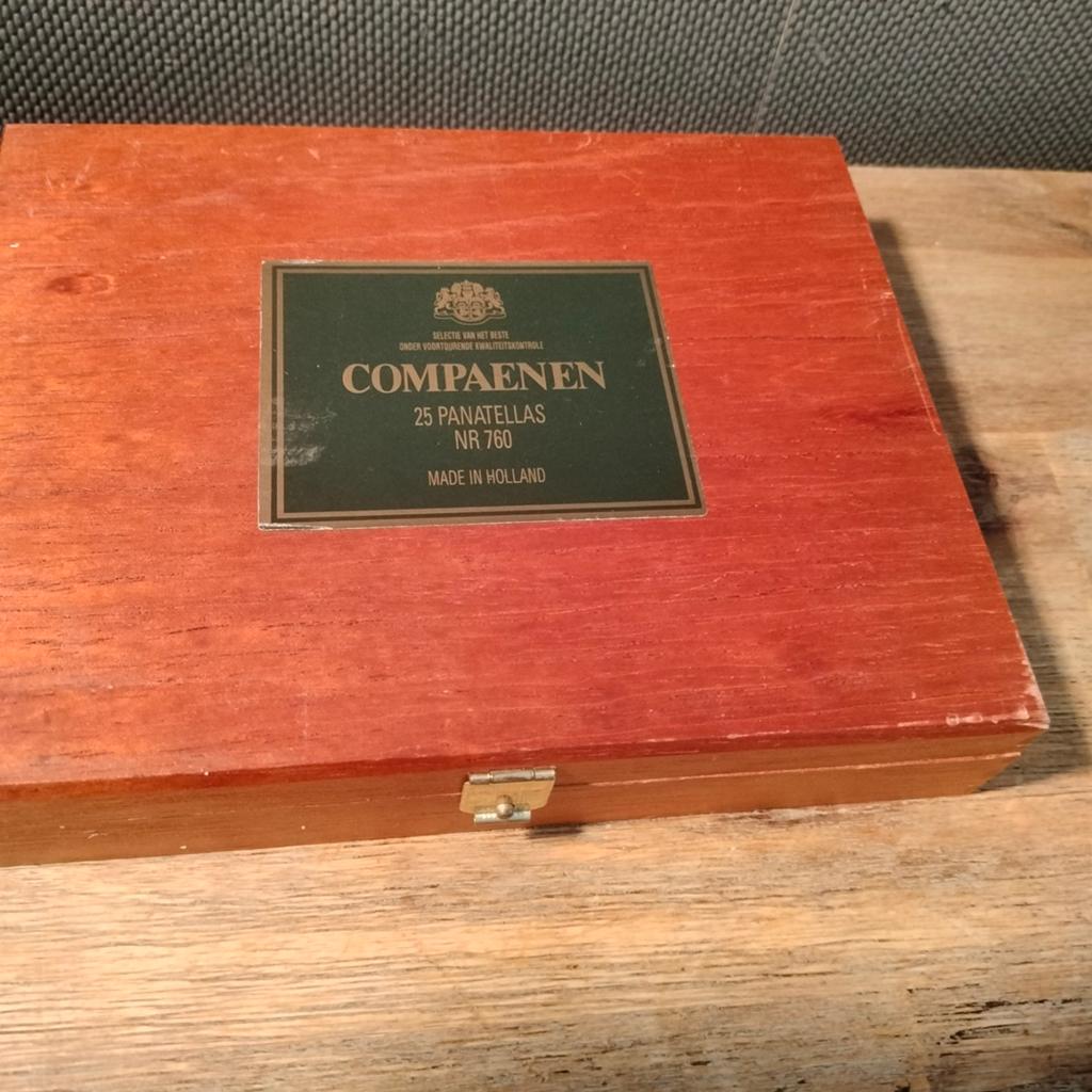 Vintage Compaenen Sigarenkistje - 25 Panatellas NR 760, Ophalen of Verzenden, Gebruikt, Tabaksdoos of Verpakking