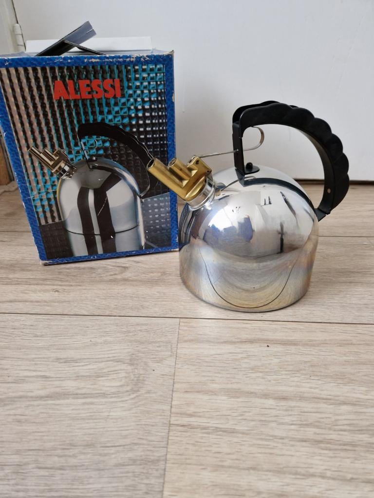Alessi 9091 Fluitketel waterkoker Richard Sapper 1979 + doos, Ophalen of Verzenden, Zo goed als nieuw