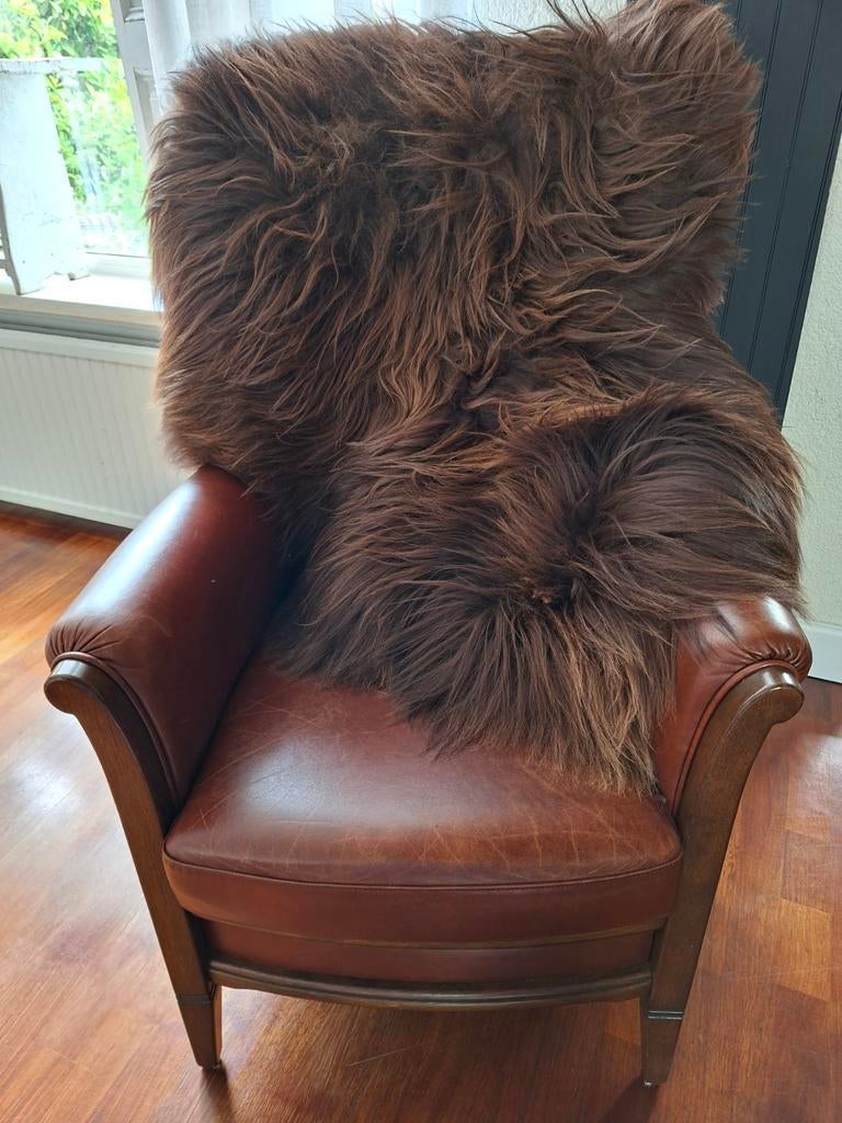 Klassieke leren fauteuil, Ophalen, Gebruikt, Minder dan 75 cm, Leer