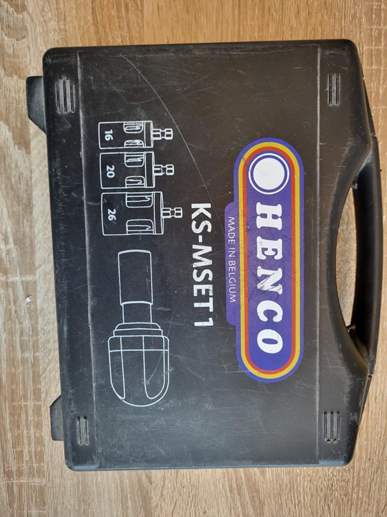 Henco KS-MSET1 persbekken set 16, 20, 26 mm, Doe-het-zelf en Verbouw, Gereedschap | Handgereedschap, Ophalen of Verzenden, Gebruikt