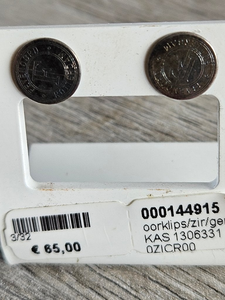 Feyenoord oorknoppen van zilver gegraveerd, Ophalen of Verzenden, Nieuw, Feyenoord, Vaantje of Sjaal