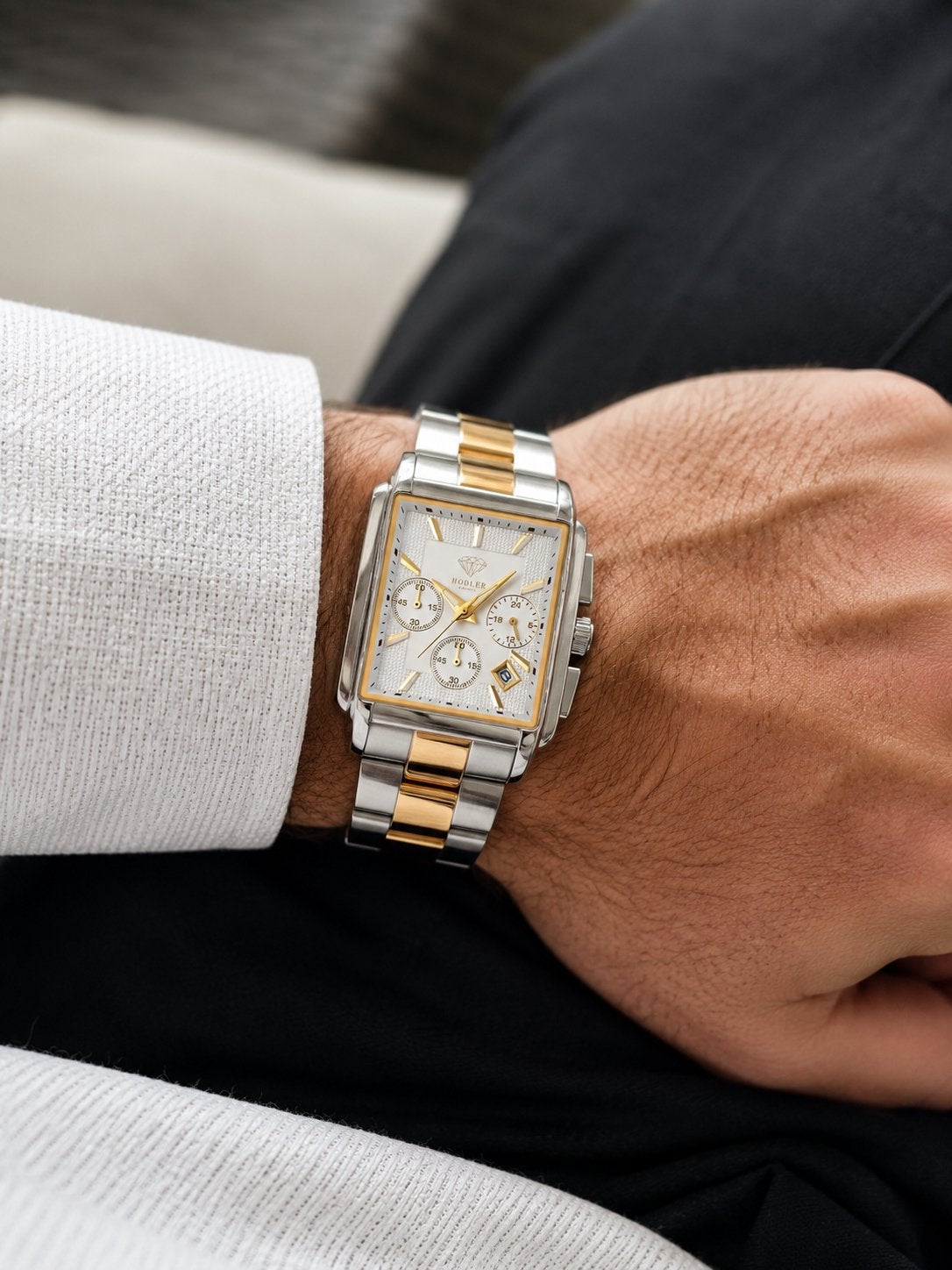 Luxe Herenhorloge Zilver/Goud – Nieuw, Overige merken, Staal, Staal, Polshorloge
