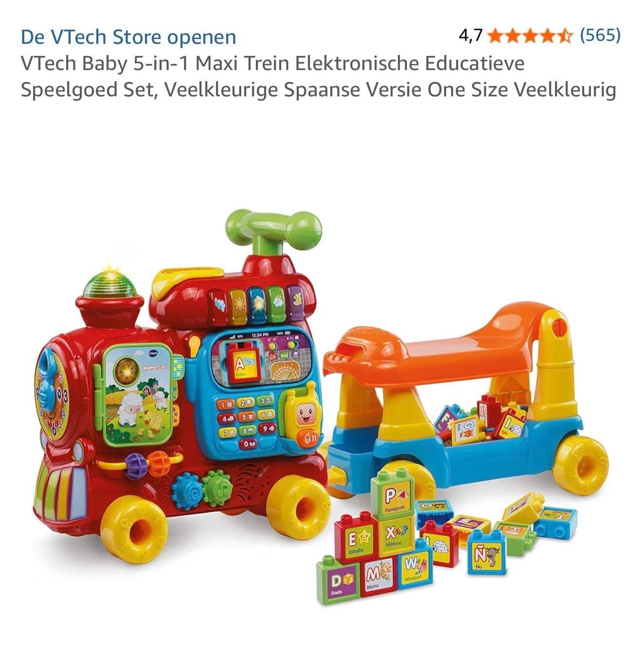 VTech Baby 5-in-1 Maxi Trein Educatief Speelgoed, Ophalen