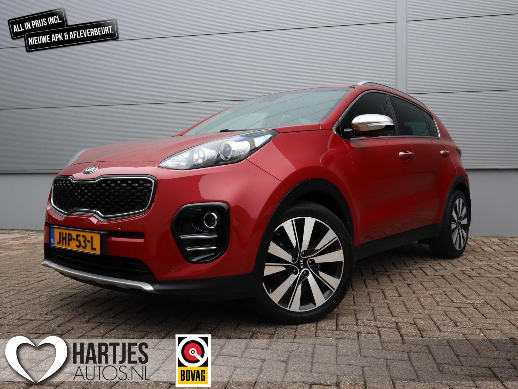 Kia Sportage 1.6 T-GDI 4WD DynamicPlus Automaat (Vol Opties), Gebruikt, 4 cilinders, Met garantie (alle), Leder