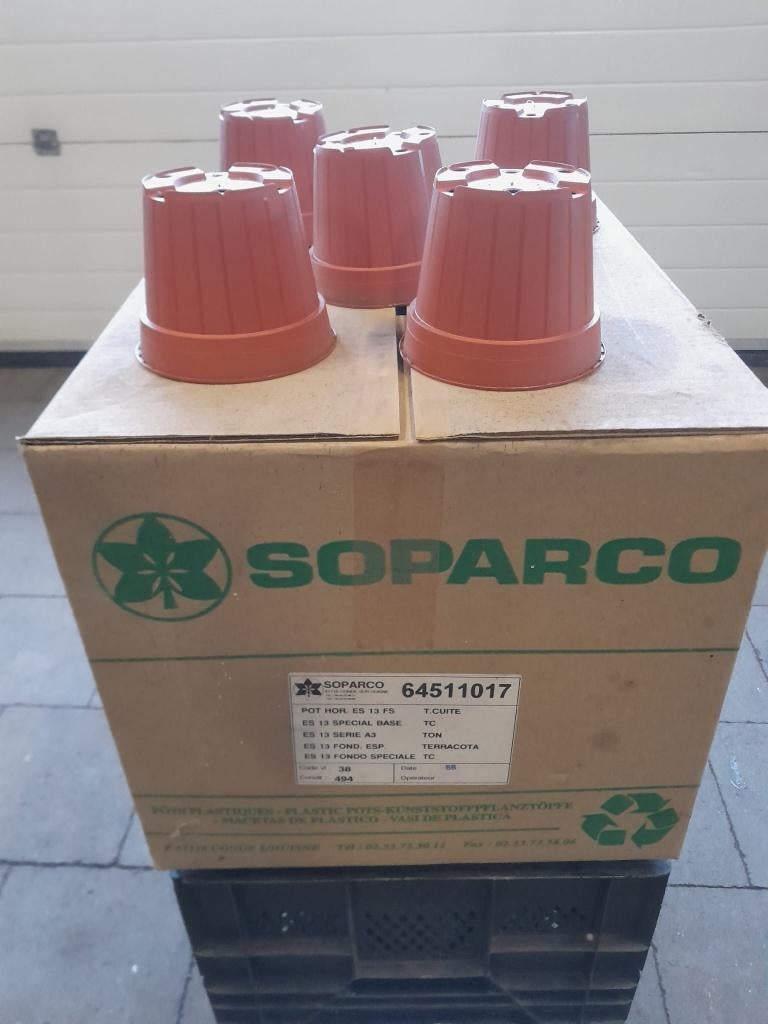 Plastic potten (terracotta) 1 liter, Tuin en Terras, Bloempotten, Ophalen, Kunststof, Rond, Nieuw
