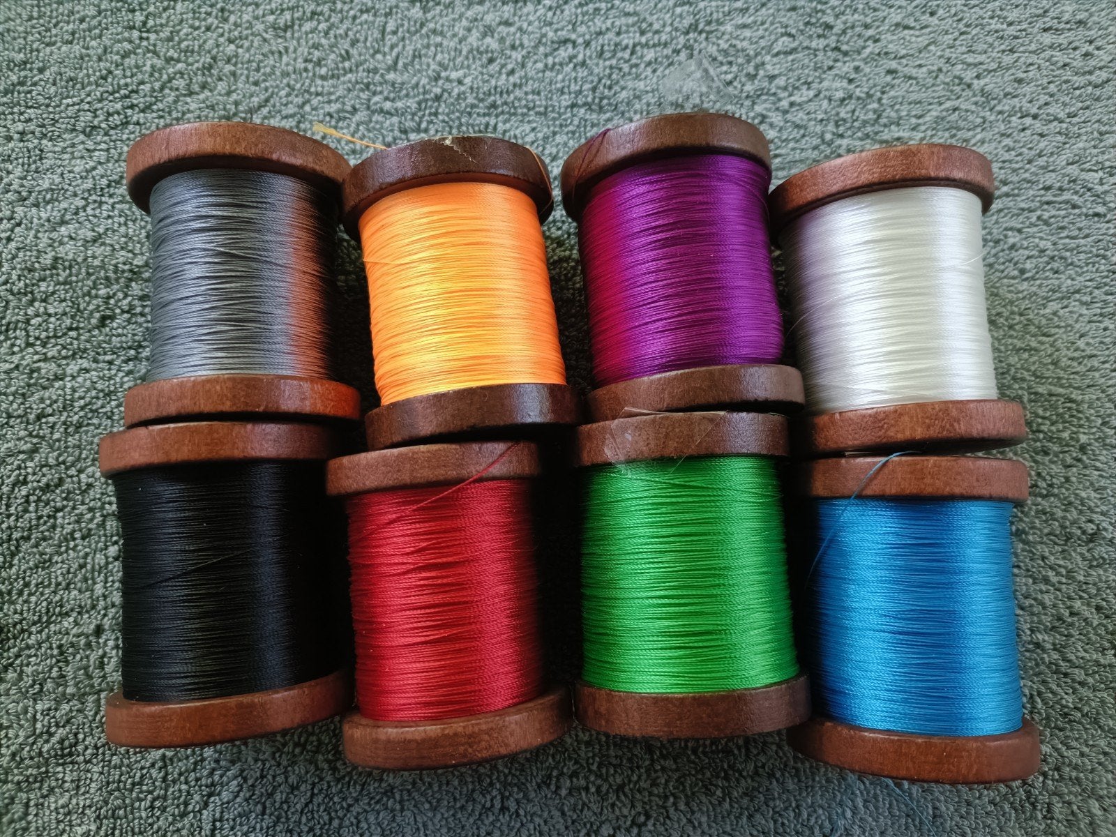 Wikkeldraad voor vishengels, diverse kleuren – houten klosse, Watersport en Boten, Ophalen of Verzenden