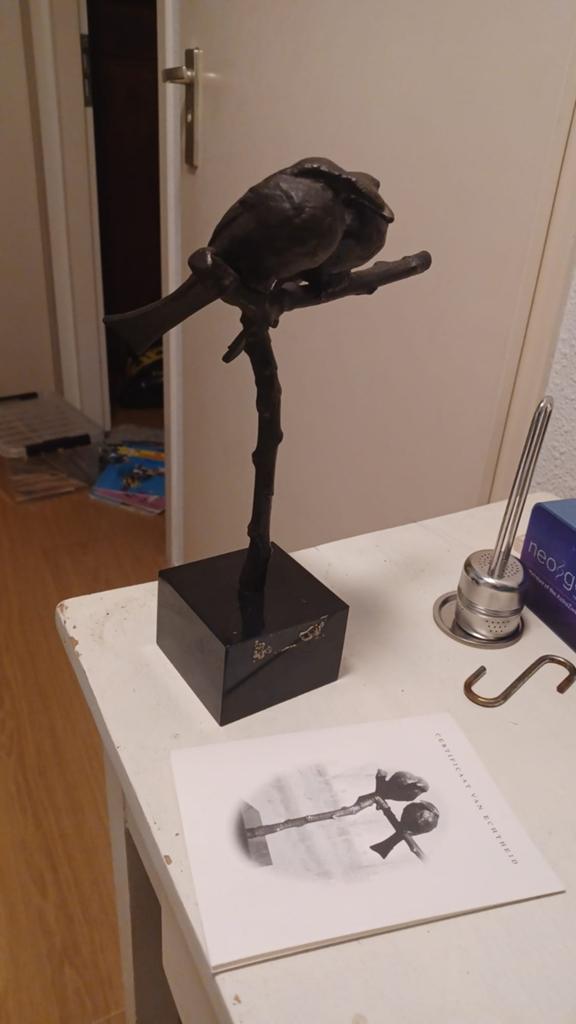 Bronzen sculptuur genaamd "Love Birds" door Dorine Beusmans, Ophalen of Verzenden, Minder dan 50 cm