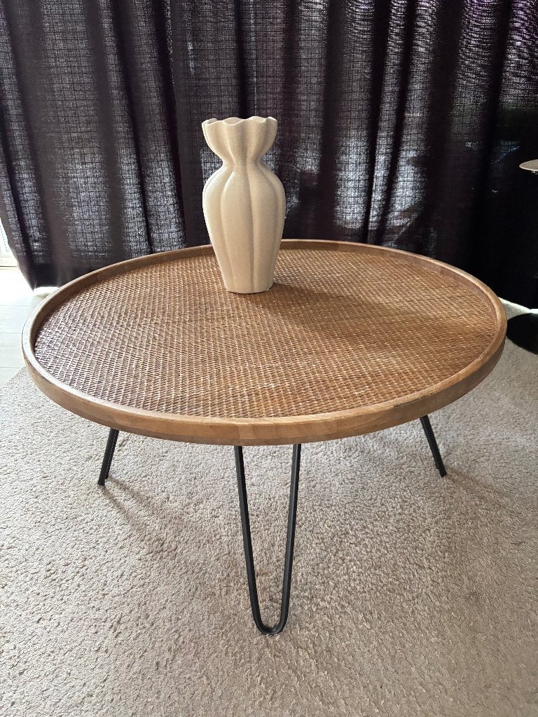 Salontafel rond hout GOOSSENS, Huis en Inrichting, Tafels | Salontafels, Ophalen, 50 tot 100 cm, 50 tot 75 cm, Rond