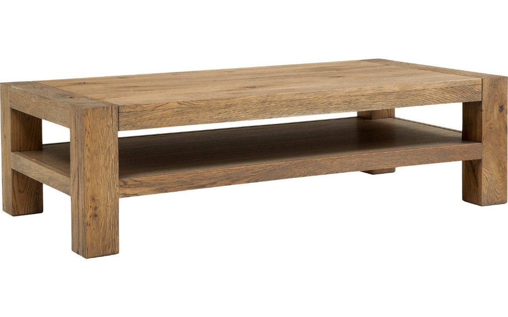 Eikenhouten Salontafel Roots 140x70x40cm, Ophalen, 100 tot 150 cm, Eikenhout, 50 tot 100 cm