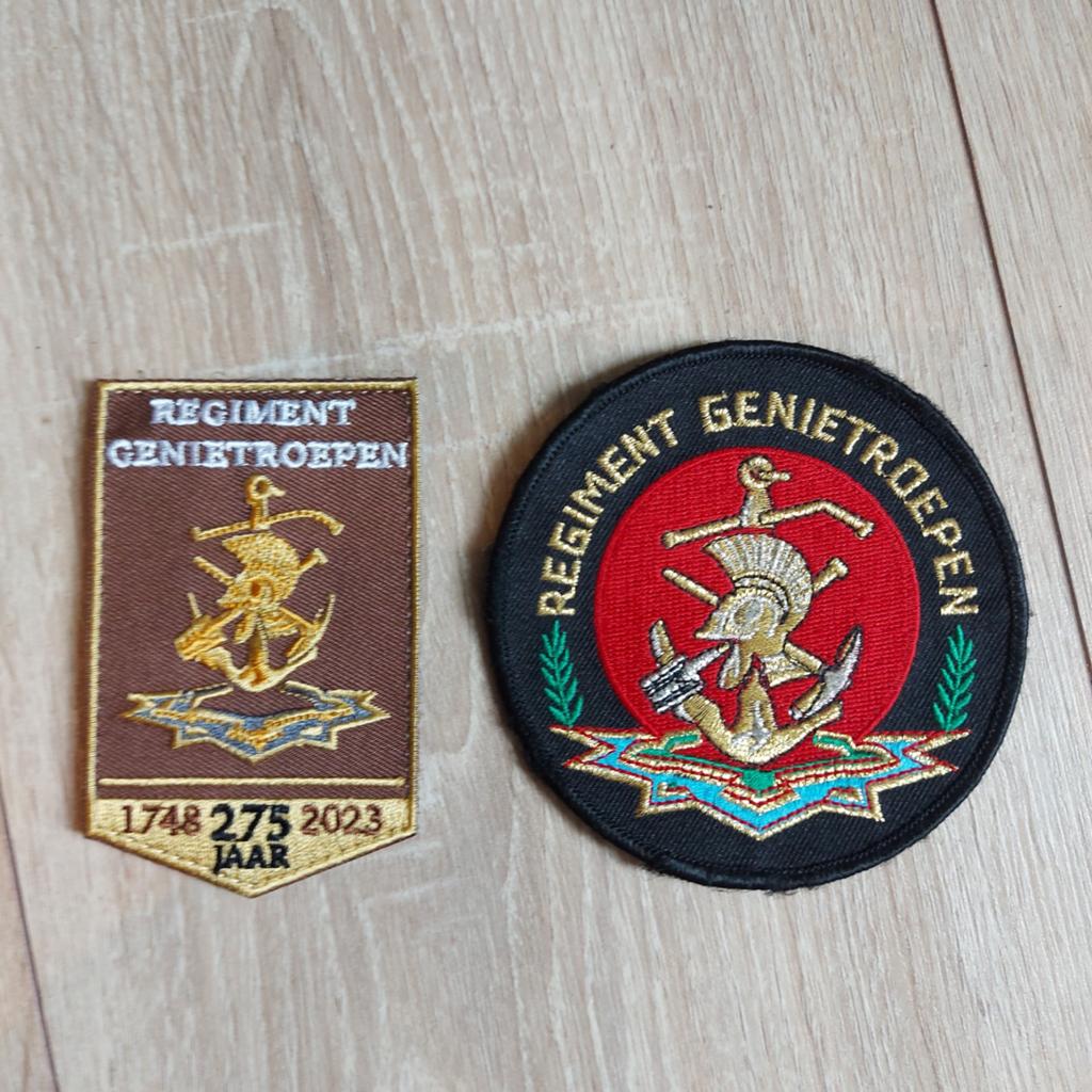 Regiment genietroepen emblemen, Ophalen of Verzenden, Landmacht, Nederland, Embleem of Badge