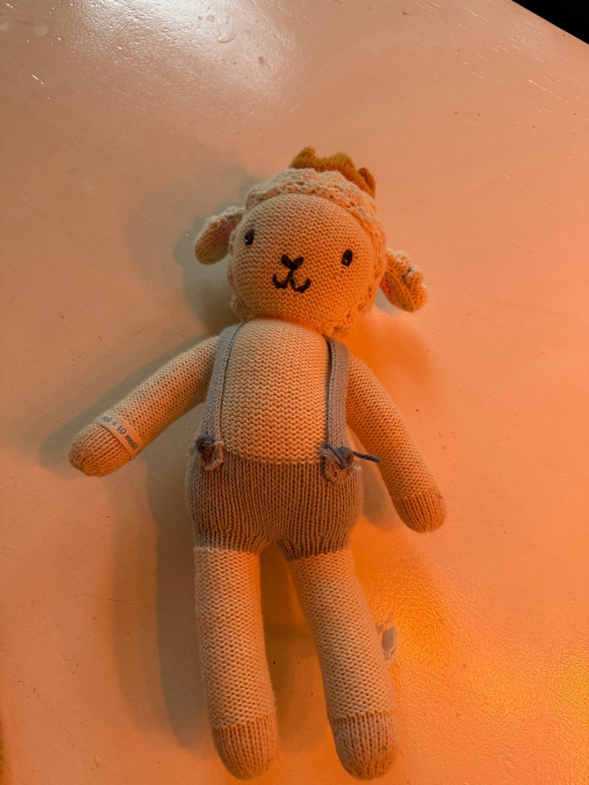 Cuddle + Kind gebreide knuffel lammetje, Kinderen en Baby's, Overige merken, Overige typen, Ophalen of Verzenden, Zo goed als nieuw