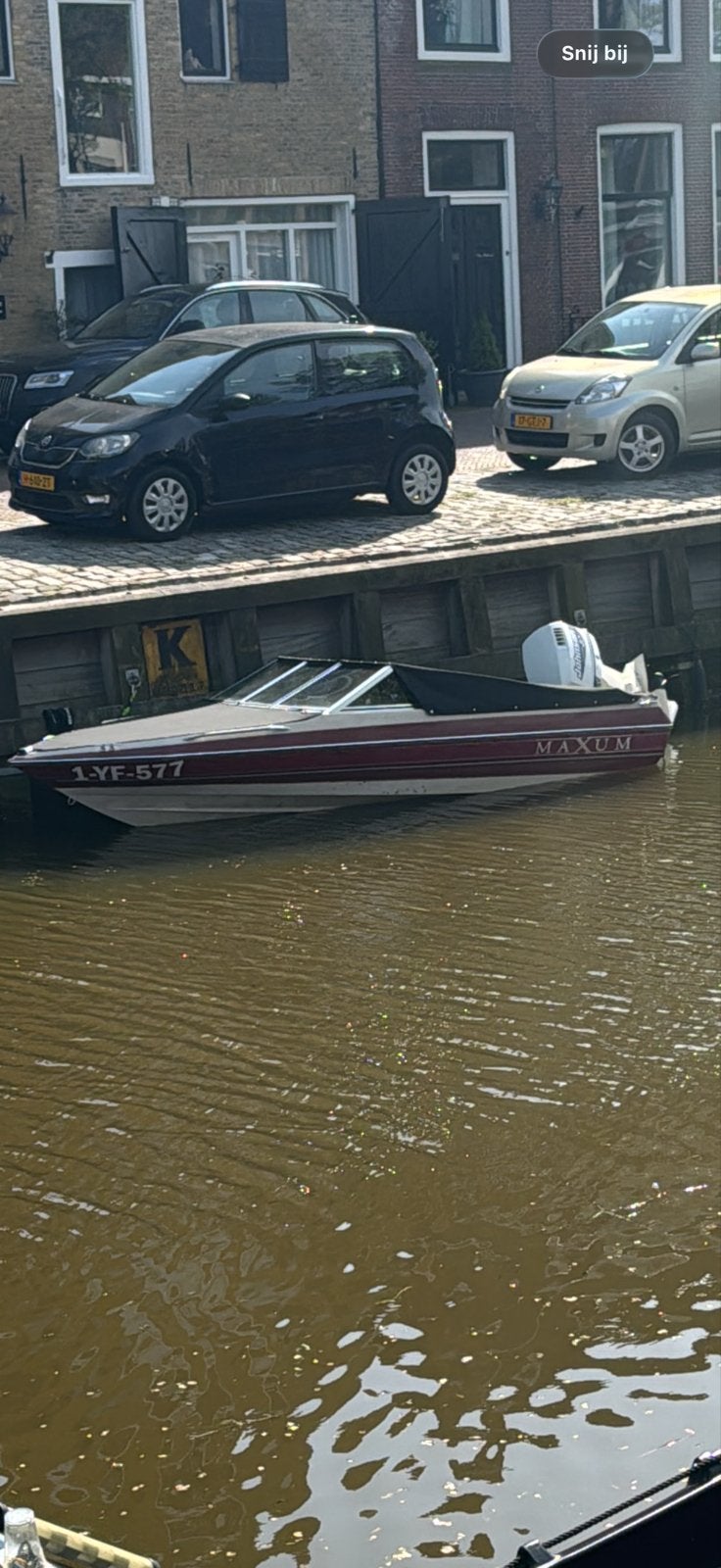 Maxum speedboot met Johnson 90 pk buitenboordmotor, Ophalen, Overige merken, Gebruikt, 70 tot 120 pk