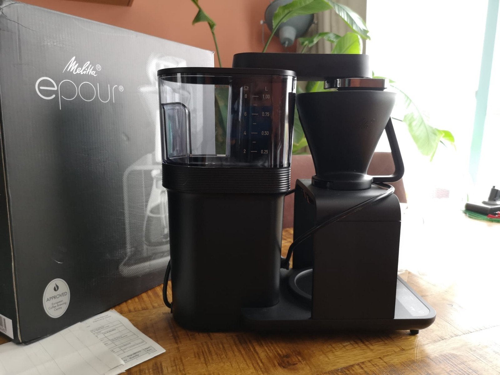 Melitta Epour koffiezetapparaat zwart/chroom, Afneembaar waterreservoir, Gemalen koffie, Ophalen of Verzenden, 4 tot 10 kopjes