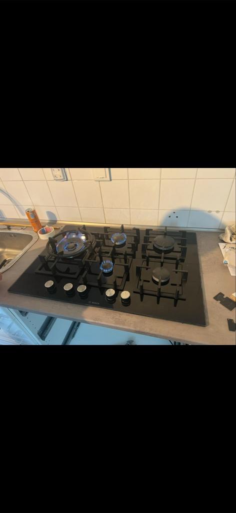 Bosch 5-pits gas kookplaat, Ophalen, Gebruikt, Minder dan 85 cm, 60 cm of meer