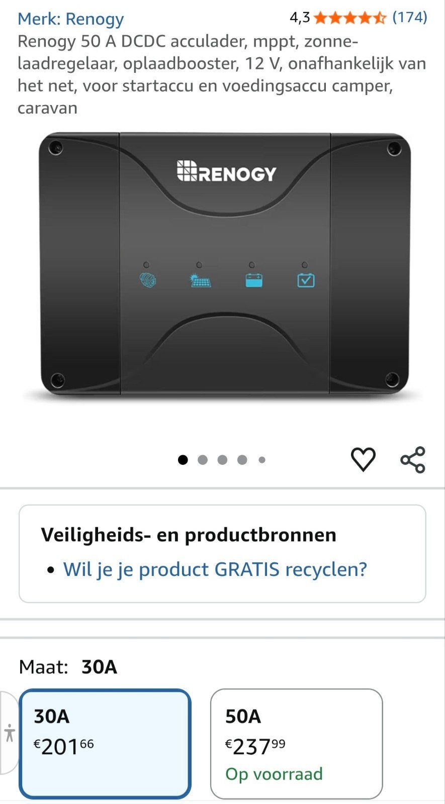 Renogy 50A DCDC Acculader MPPT Zonnelaadregelaar Nieuw, Caravans en Kamperen, Camper-accessoires, Ophalen of Verzenden, Nieuw