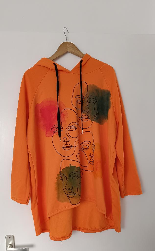 Oversized sweater, Ophalen of Verzenden, Zo goed als nieuw, Maat 42/44 (L), Oranje