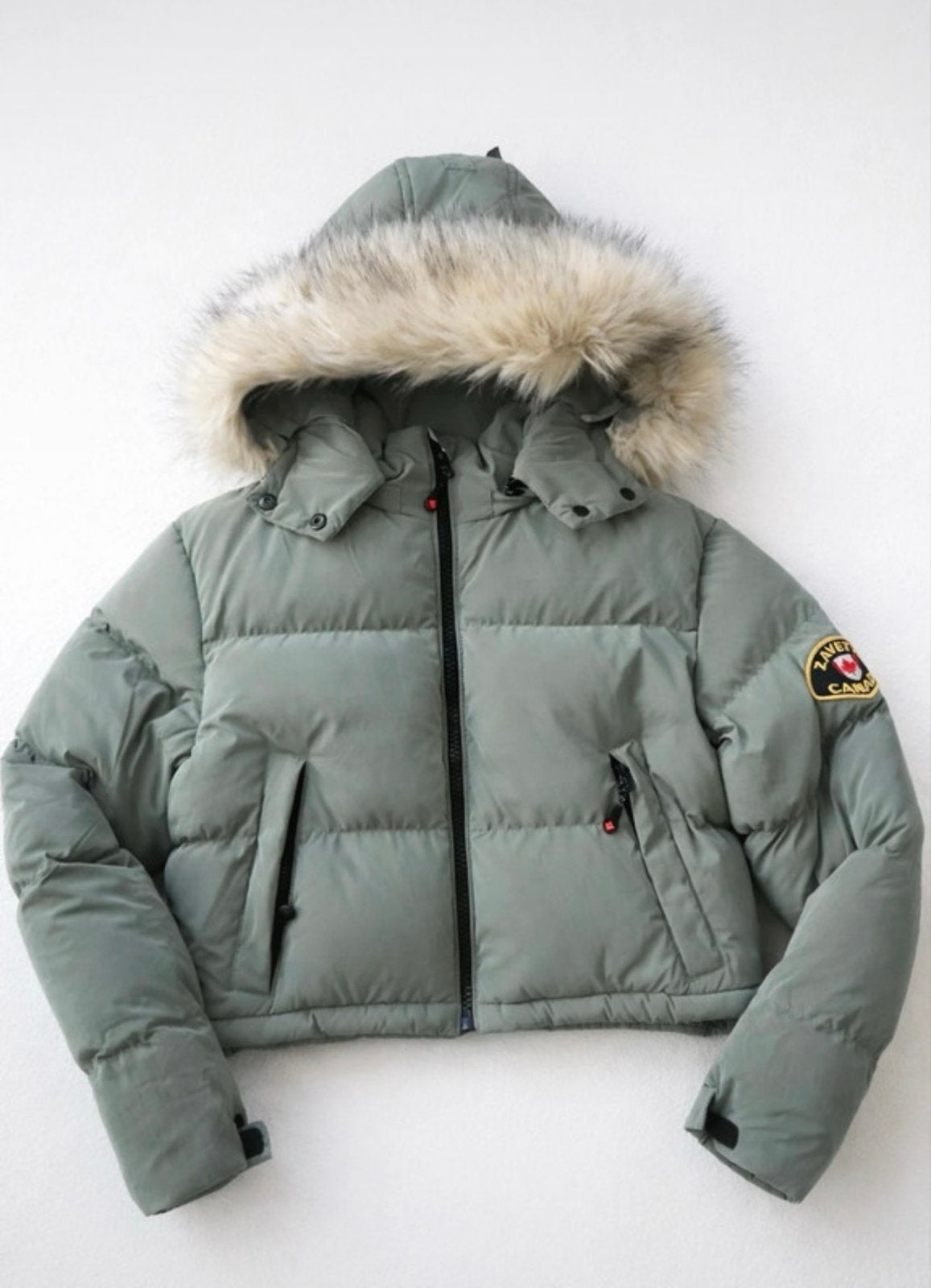 Zavetti Canada Puffer Jas met Bontkraag - Maat M, Ophalen of Verzenden, Zo goed als nieuw, Maat 38/40 (M), Groen