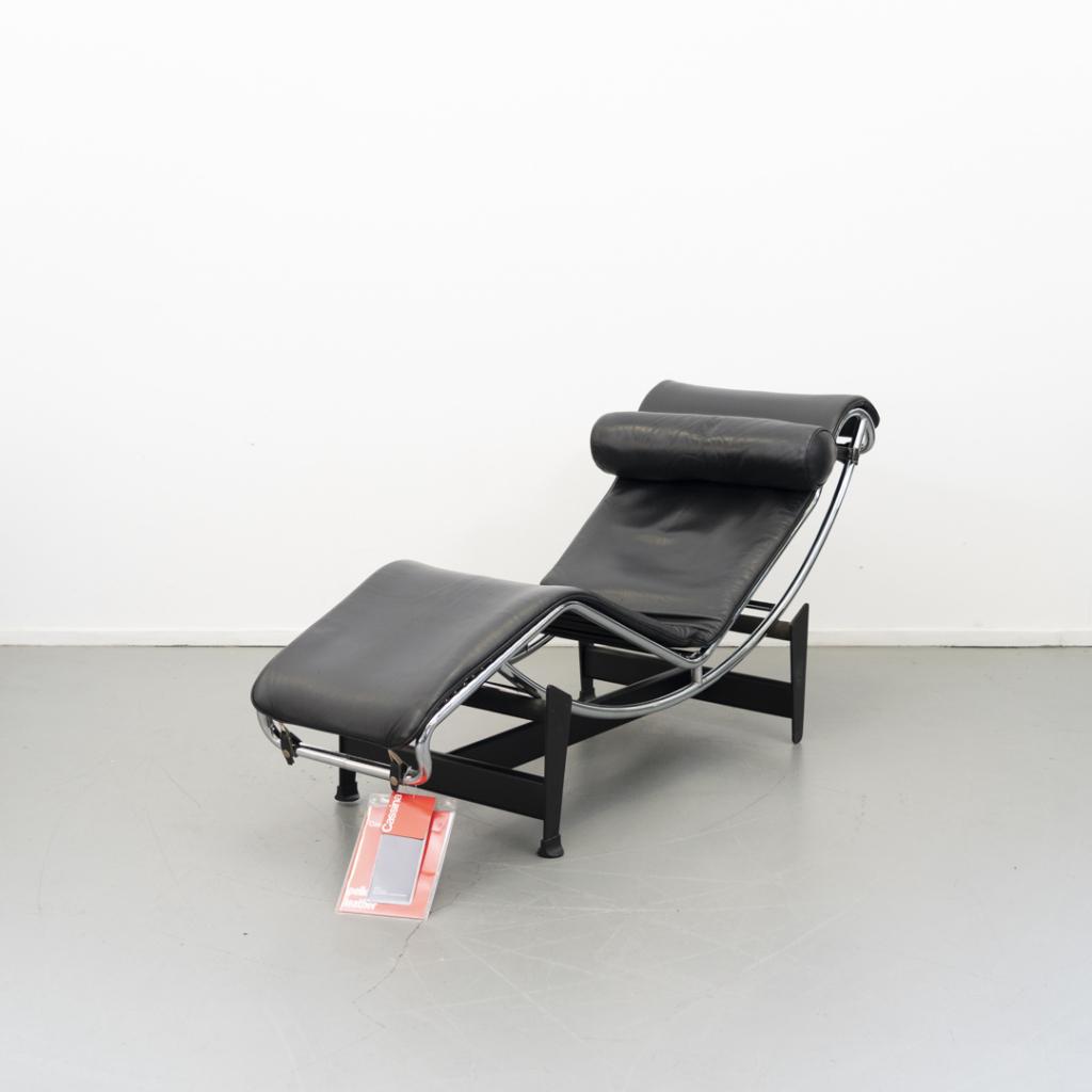 3 Cassina Le Corbusier LC4 Chaise Longue Zwart Leer - Chroom, Niet ingevuld, Niet ingevuld, Ophalen of Verzenden, Zo goed als nieuw
