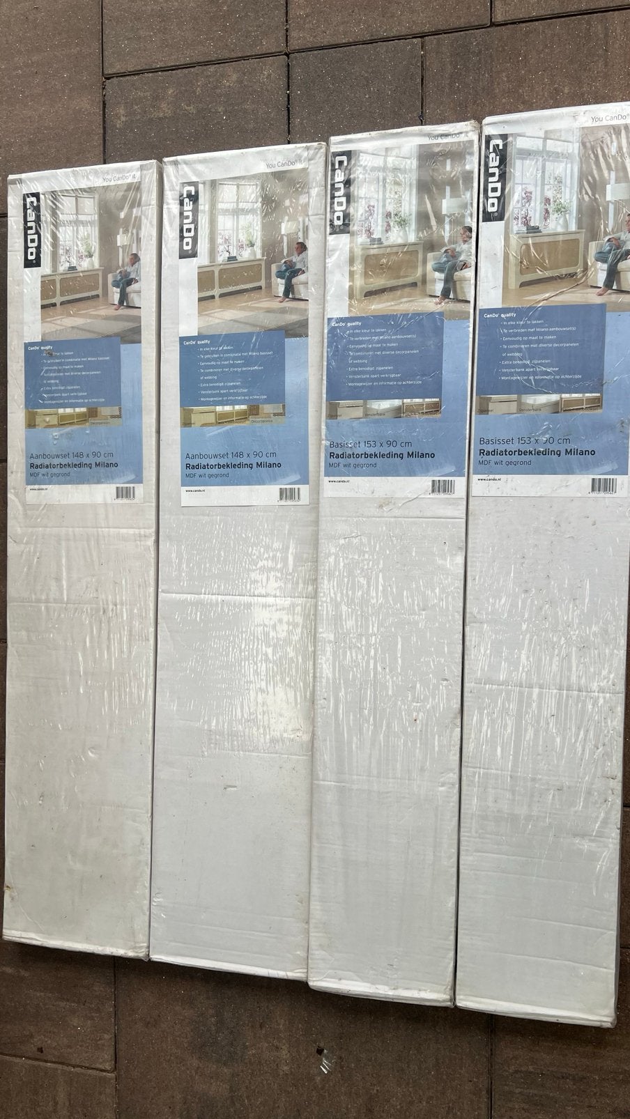 Cando radiatorbekleding Milano, 2x basisset en 2x aanbouwset, Ophalen, Overige typen, Nieuw, 150 cm of meer